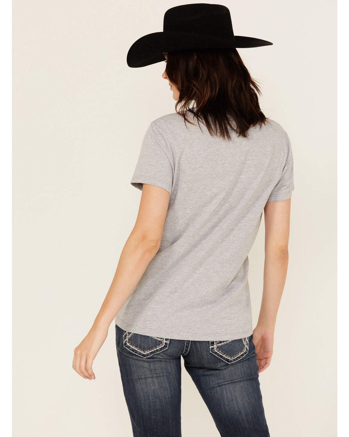 Image #4 - Ariat Women's Logo Old School Short Sleeve Graphic Tee, Grey, hi-res