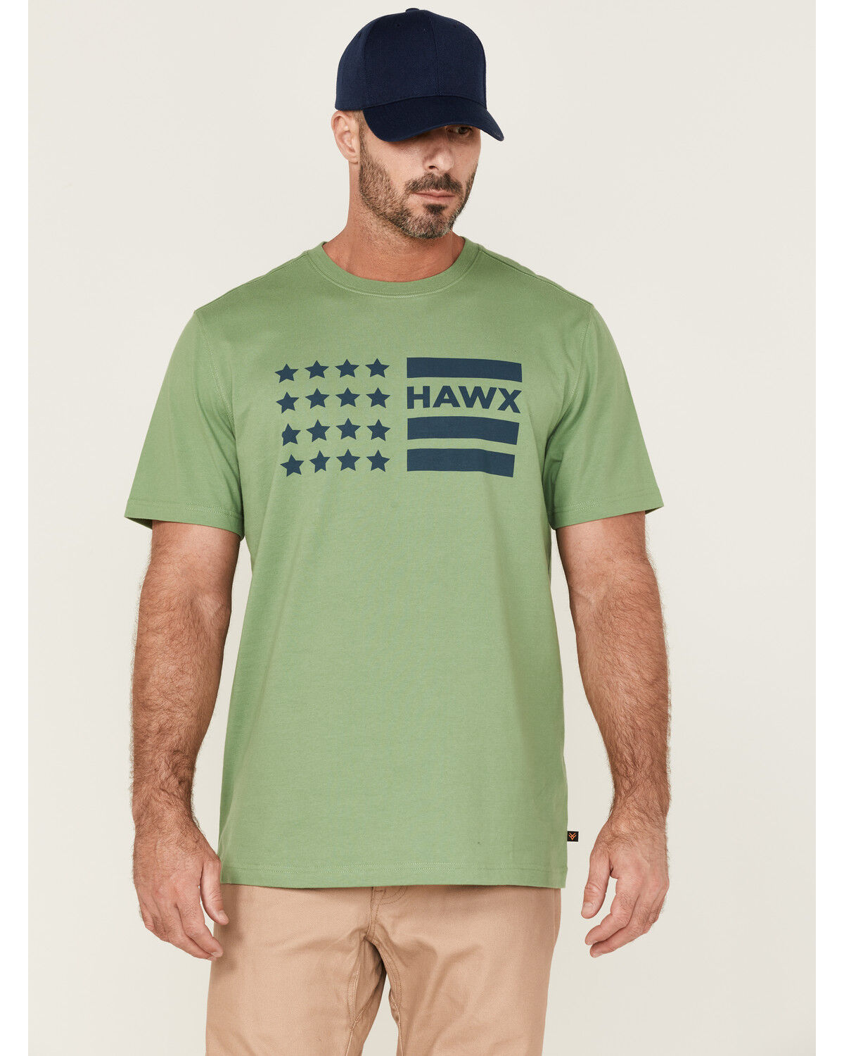 Image #1 - Hawx Men's Loden Logo Flag Graphic Work T-Shirt, Loden, hi-res