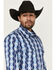 Image #2 - Wrangler Men's Checotah Southwestern Print Long Sleeve Snap Western Shirt, Blue, hi-res