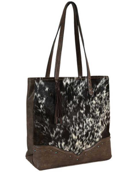 Image #1 - Tony Lama Women's Cowhide Tote Bag, Black, hi-res