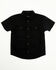 Image #1 - Gibson Trading Co Toddler Boys' Solid Short Sleeve Snap Stretch Western Shirt, Black, hi-res