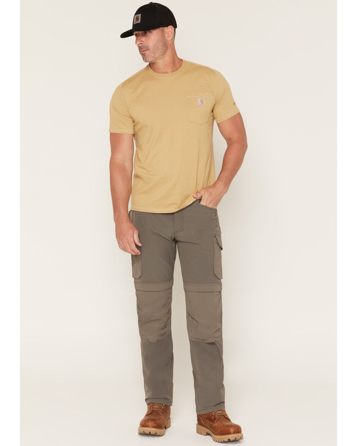 Image #1 - Carhartt Men's Steel Rugged Flex&reg; Mid Rise Relaxed Straight Double Weave Work Pants, Charcoal, hi-res