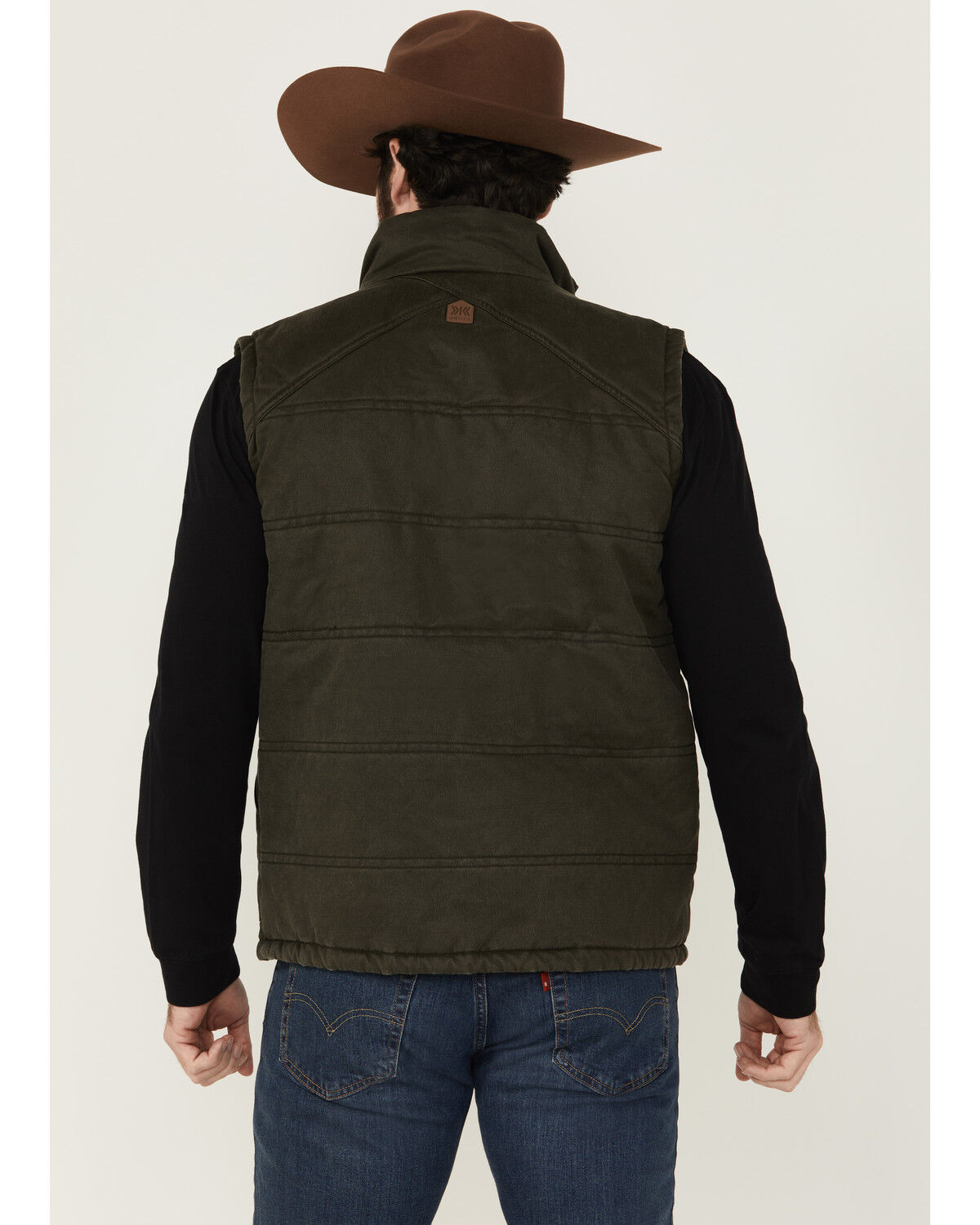 Image #4 - Dakota Grizzly Men's Sawtooth Microsuede Insulated Vest, Olive, hi-res