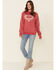 Cowgirl Tuff Women's Red America Eagle Graphic Sweatshirt , Red, hi-res