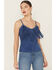 Image #2 - Idyllwind Women's Faux Suede Studded Fringe Sleeveless Tank Top, Blue, hi-res