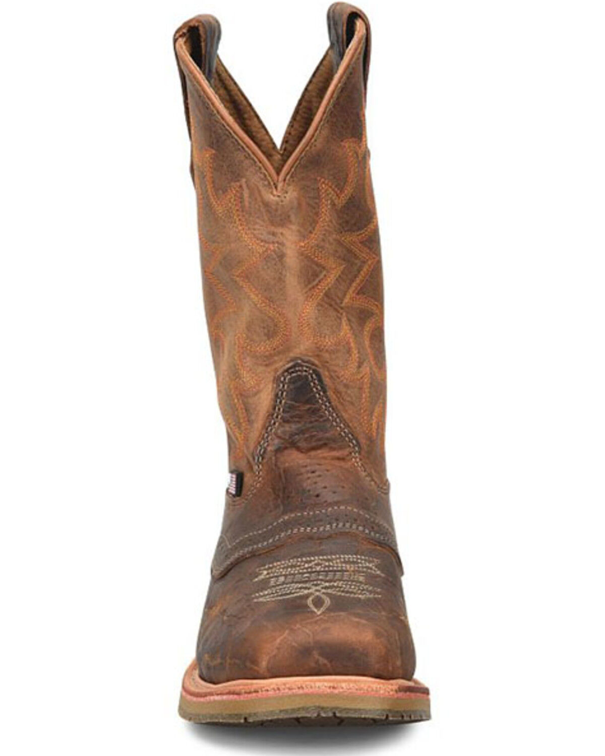 Image #2 - Double H Men's Baker Pull-On Work Boots - Steel Toe, Tan, hi-res