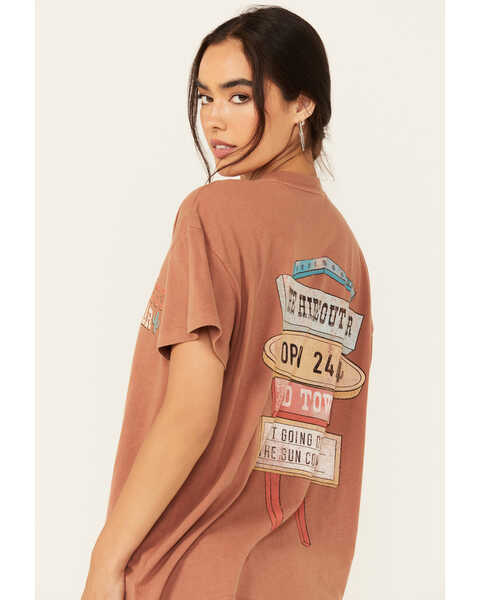 Cleo + Wolf Women's Hideout Bar Oversized Graphic Tee, Coffee, hi-res