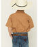 Image #4 - Ely Walker Boys' Western Print Short Sleeve Pearl Snap Western Shirt, Brown, hi-res