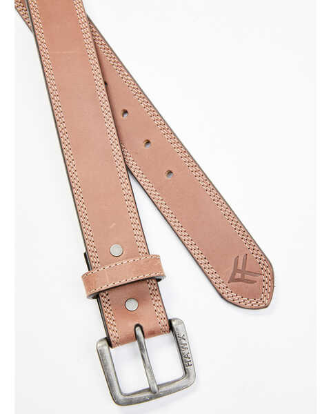 Image #2 - Hawx Men's Brown Pebbled Logo Buckle Leather Belt, Brown, hi-res