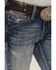 Image #2 - Grace In LA Girls' Light Wash Floral Embroidered Flare Stretch Denim Jeans, Blue, hi-res