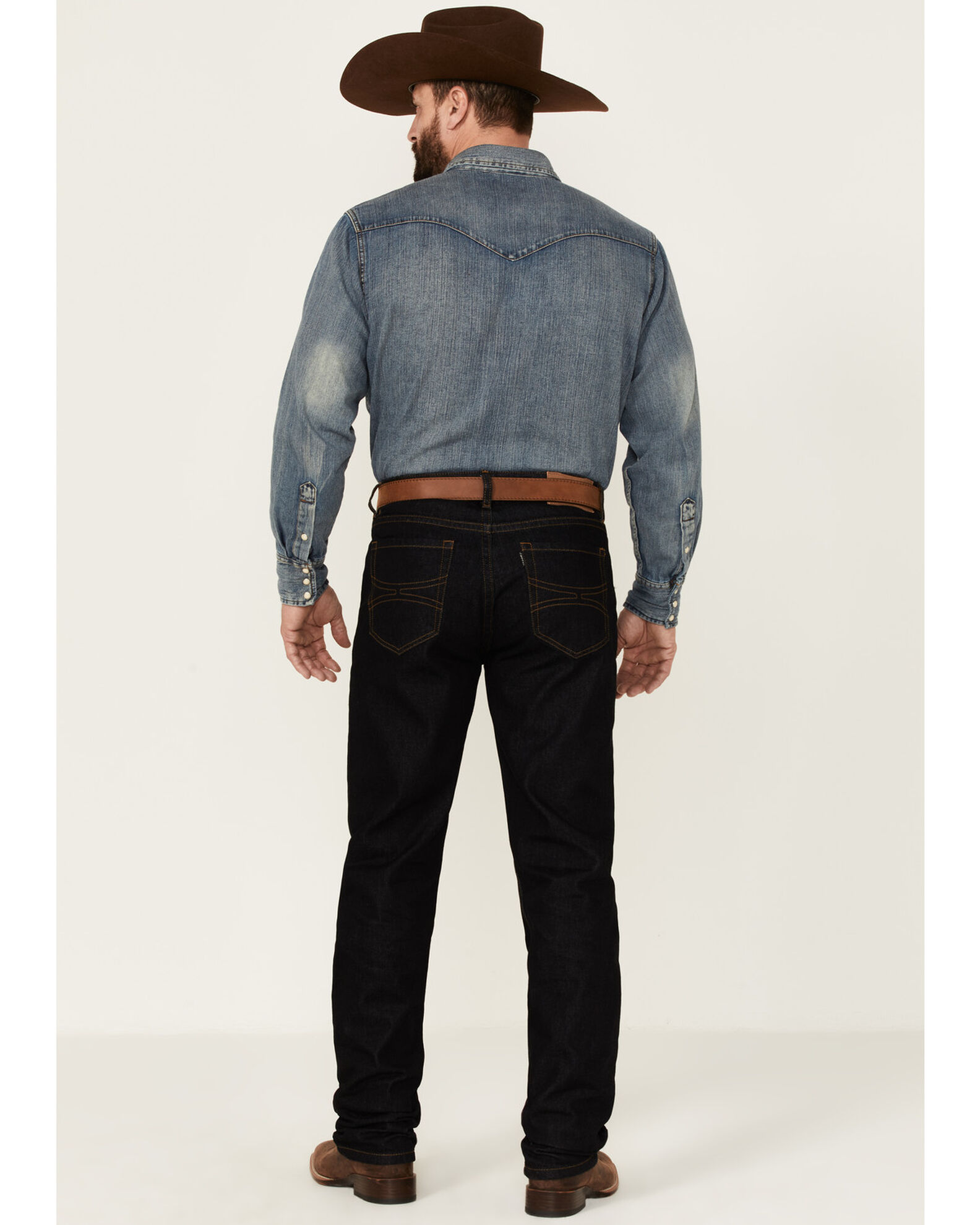 Hooey by Rock & Roll Denim Men's Dark Wash Double Barrel Relaxed Stackable  Bootcut Jeans