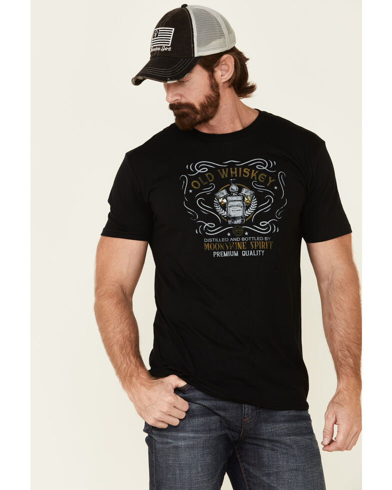 Moonshine Spirit Men's Black Old Whiskey Graphic T-Shirt , Black, hi-res