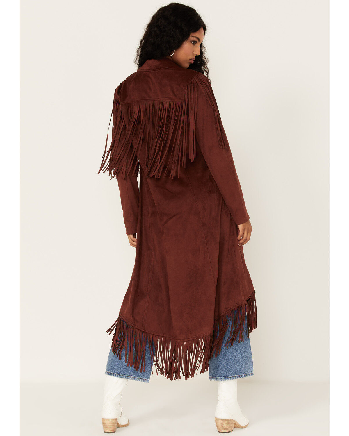 Image #4 - Shyanne Women's Fringe Faux Suede Trench Coat, , hi-res