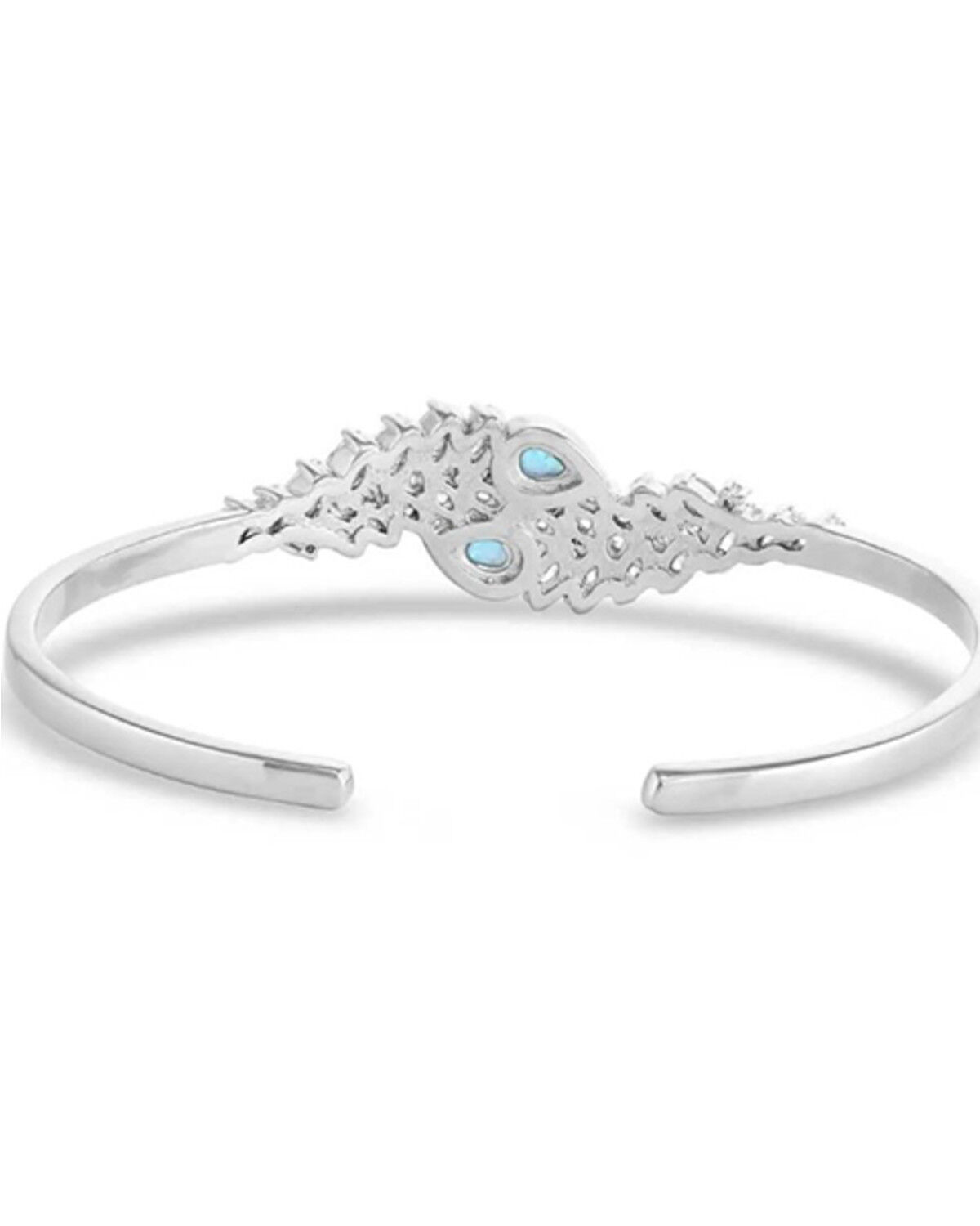 Image #2 - Montana Silversmiths Women's Mystic Falls Opal Crystal Cuff Bracelet, Silver, hi-res