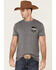 Image #1 - Howitzer Men's Heather Charcoal Freedom Union Graphic Short Sleeve T-Shirt , Charcoal, hi-res