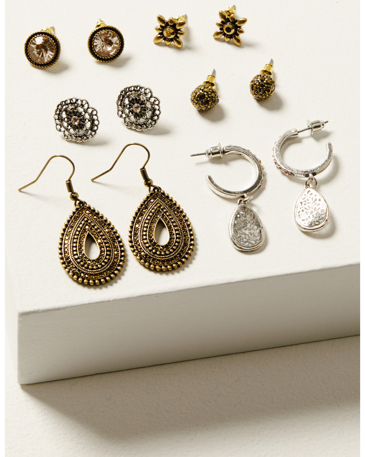 Image #1 - Shyanne Women's Champagne Chateau 6-Piece Teardrop & Stud Earrings Set, Multi, hi-res