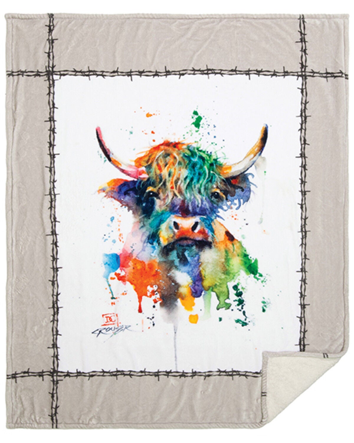 Carstens Home HIghland Cow Plush Sherpa Blanket, Multi, hi-res