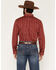 Image #4 - Cody James Men's Ol Hickory Floral Stripe Print Long Sleeve Button-Down Stretch Western Shirt, Red, hi-res