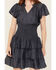 Image #3 - Ariat Women's Stellar Tiered Short Sleeve Mini Denim Dress, Navy, hi-res