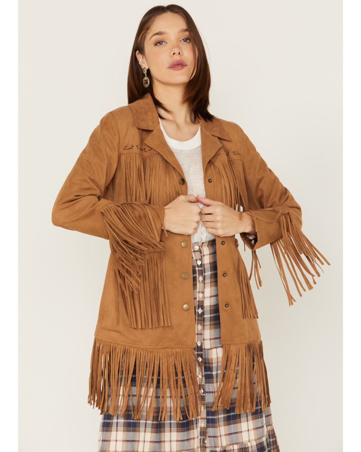 Image #1 - Powder River Outfitters Women's Suede Fringe Snap Jacket, , hi-res