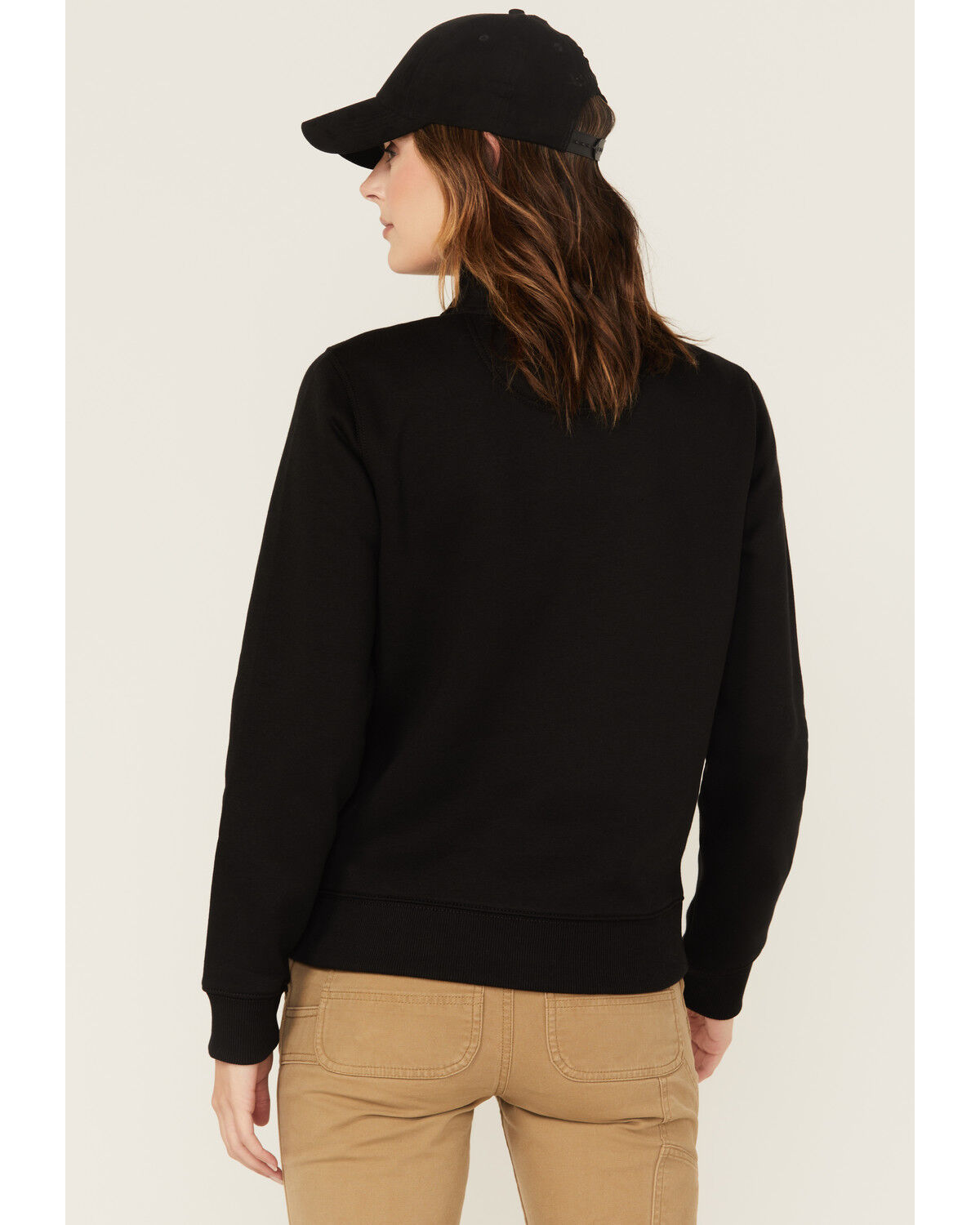 Image #4 - Carhartt Women's Relaxed Fit Midweight Half-Zip Pullover, Black, hi-res