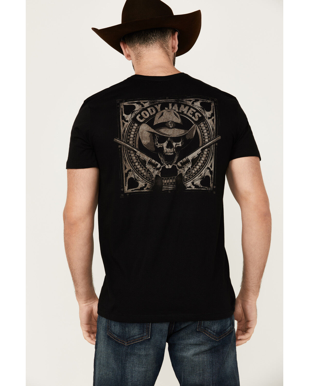 Image #4 - Cody James Men's Armed Skeleton Cowboy Short Sleeve Graphic T-Shirt, Black, hi-res