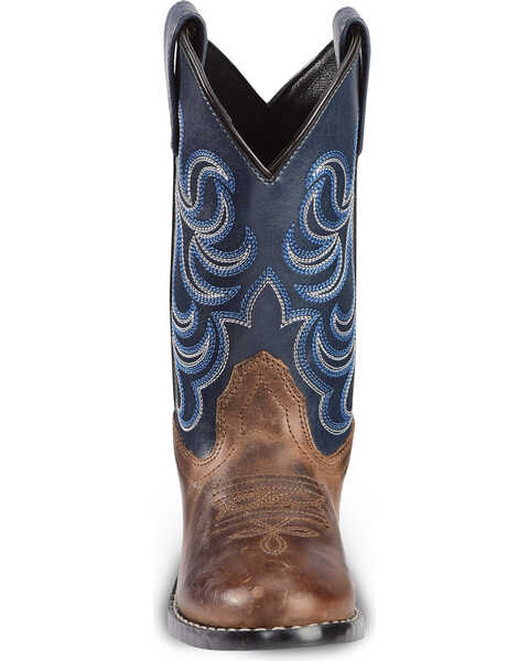 Image #4 - Cody James Boys' Two-Tone Embroidered Western Boots - Round Toe, Brown, hi-res