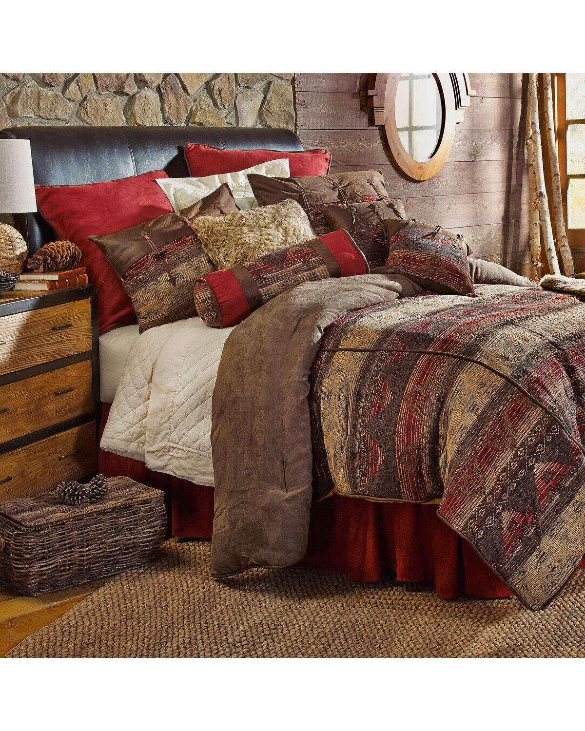 Image #1 - HiEnd Accents Twin Luxury Chenille Suede Sierra Comforter Set - 5 Piece, Multi, hi-res