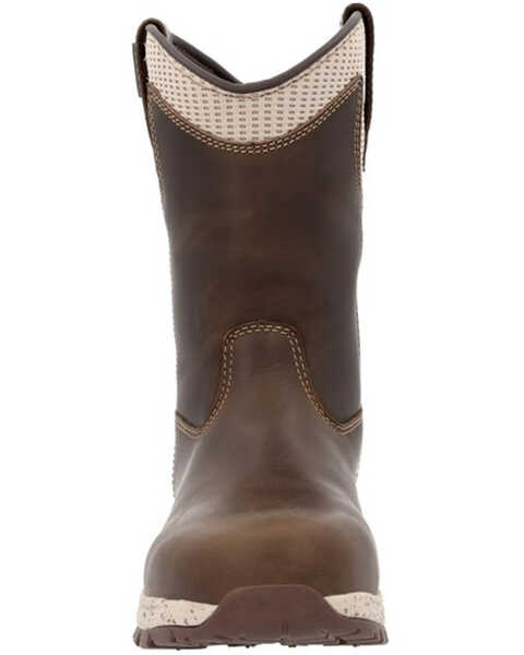 Image #4 - Georgia Boot Women's Eagle Trail Waterproof Pull On Work Boots - Alloy Toe, Brown, hi-res