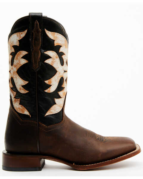 Image #2 - Dan Post Women's Sure Shot Embroidered Overlay Western Leather Boots - Broad Square Toe, Black/tan, hi-res