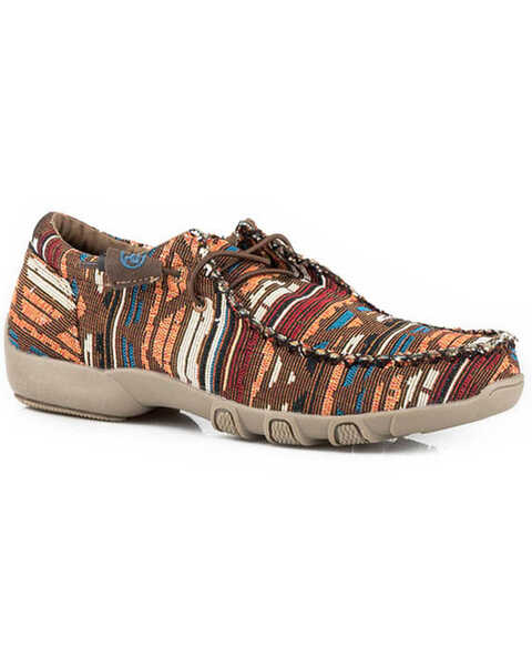 Roper Women's Chillin' Southwestern Print Casual Shoes - Moc Toe , Brown, hi-res