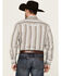 Image #4 - Roper Men's Striped Print Long Sleeve Snap Western Shirt, Grey, hi-res