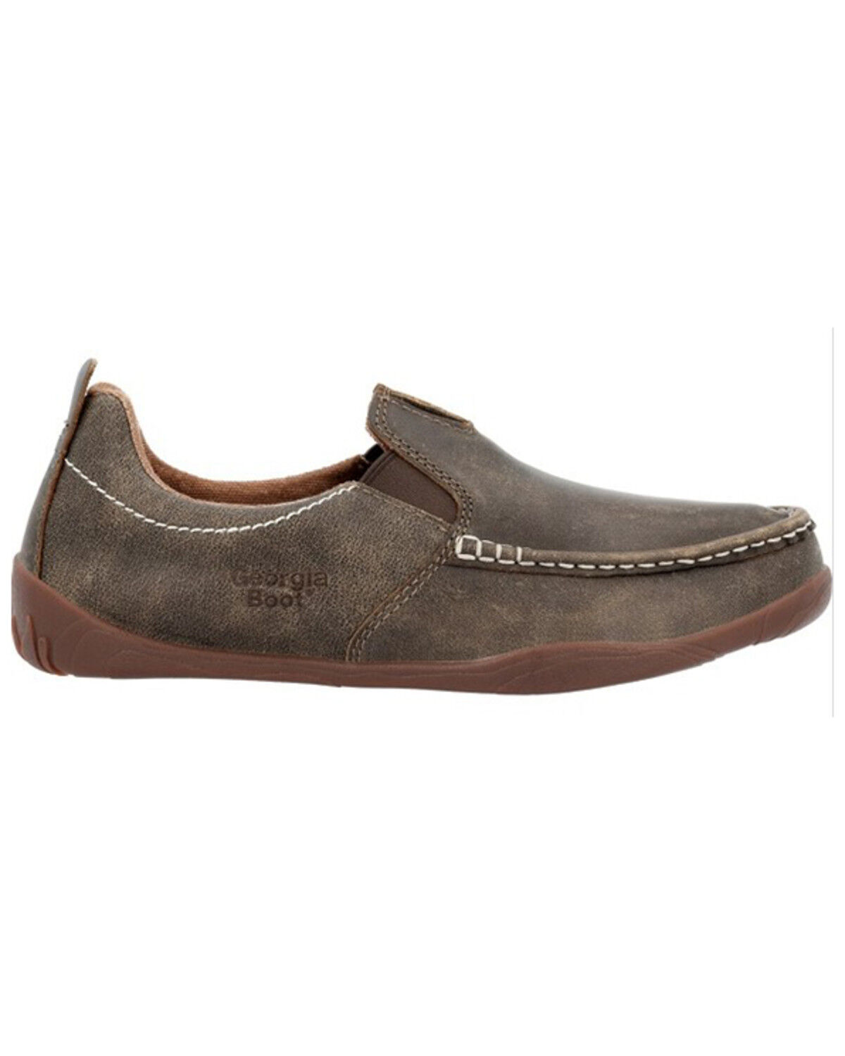 Image #2 - Georgia Boot Men's Cedar Falls Slip-On Shoe - Moc Toe, Brown, hi-res