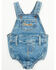 Image #1 - Wrangler Infant Boys' Boot Barn Exclusive Denim Overall Onesie, Blue, hi-res
