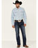 Wrangler Retro Men's Long Sleeve Denim Snap Shirt, Light Blue, hi-res