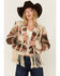 Image #1 - Miss Me Women's Southwestern Print Cropped Blazer, Beige, hi-res