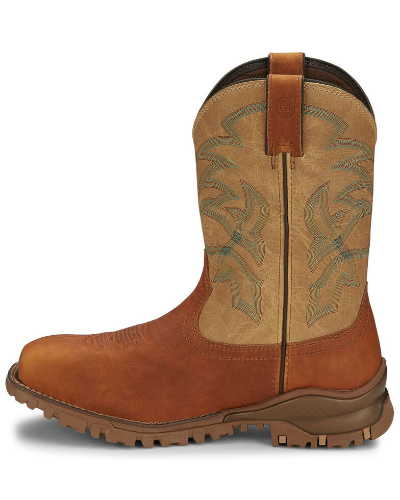 Tony Lama Men's Roustabout Straw Western Work Boots - Composite Toe, Tan, hi-res