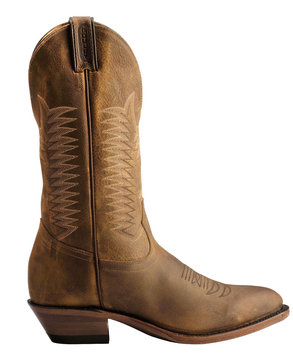 Image #2 - Boulet Men's Western Boots - Round Toe, Amber Brn, hi-res
