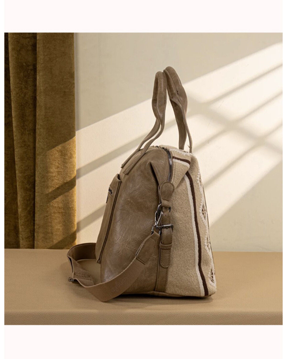 Image #2 - Wrangler Women's Southwestern Print Duffle Bag, Khaki, hi-res