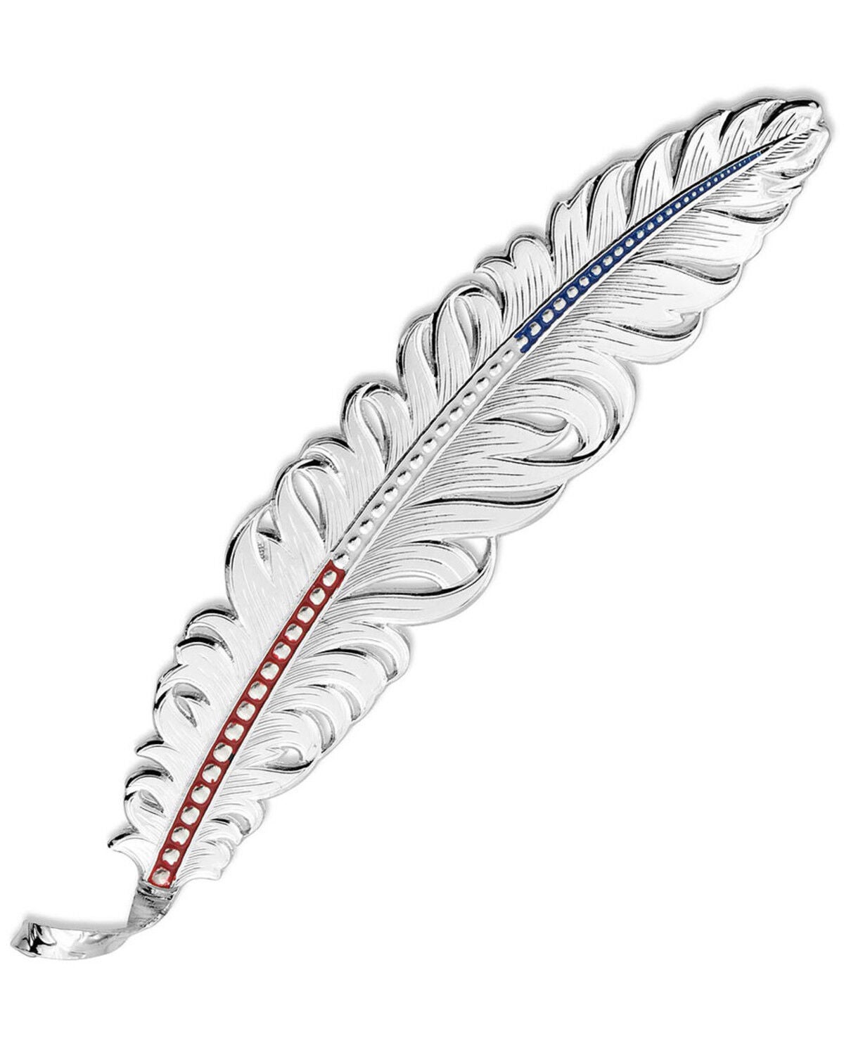 Montana Silversmiths Women's Red, White, & Blue Montana Hat Feather, Silver, hi-res