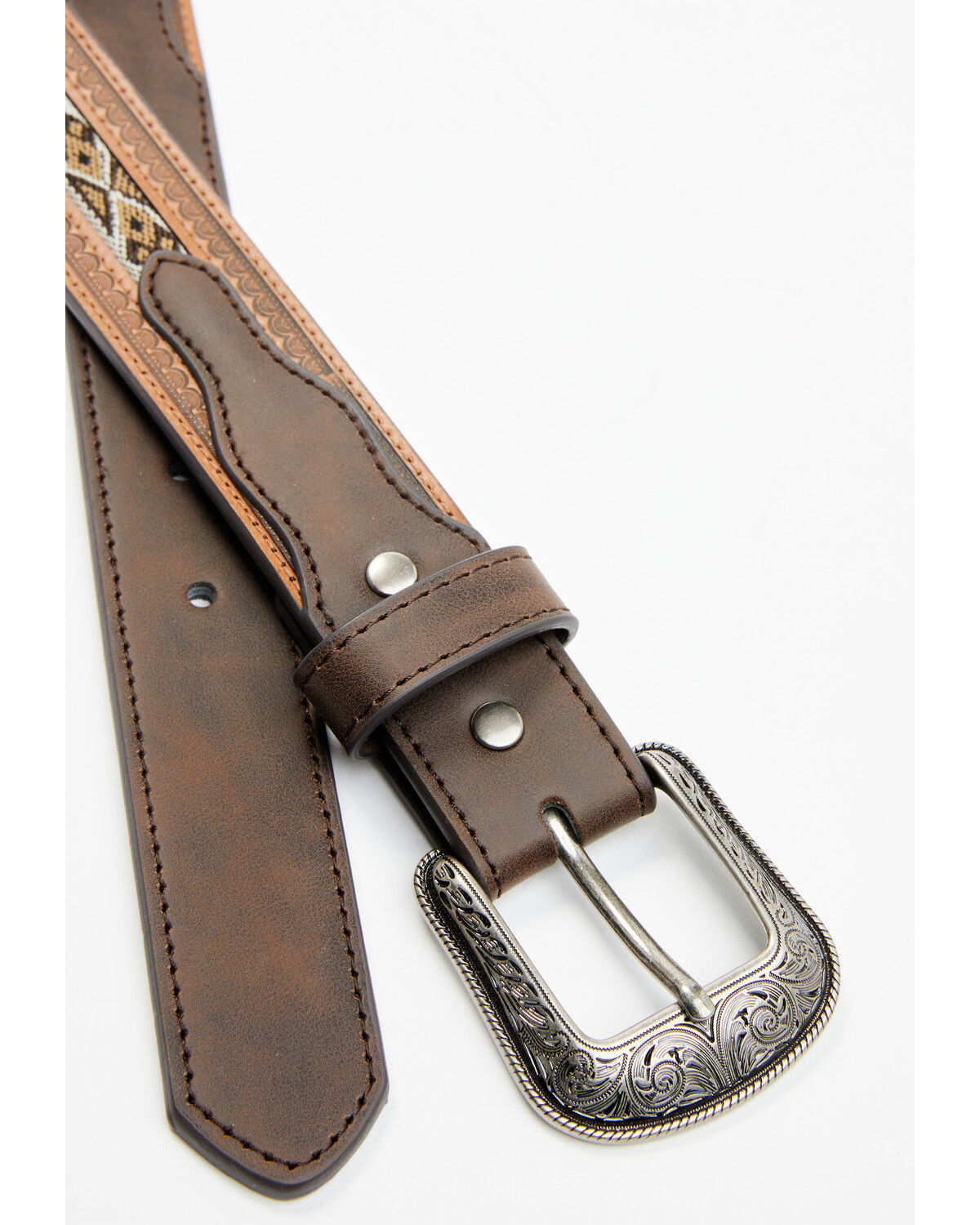 Image #2 - Cody James Boys' Wyatt Braided Strap 2-Toned Belt, Brown, hi-res