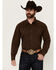 Image #1 - Roper Men's Amarillo Solid Long Sleeve Snap Western Shirt, Brown, hi-res