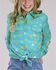 Image #1 - Roper Girls' Summer II Conversation Print Long Sleeve Snap Western Shirt, Turquoise, hi-res