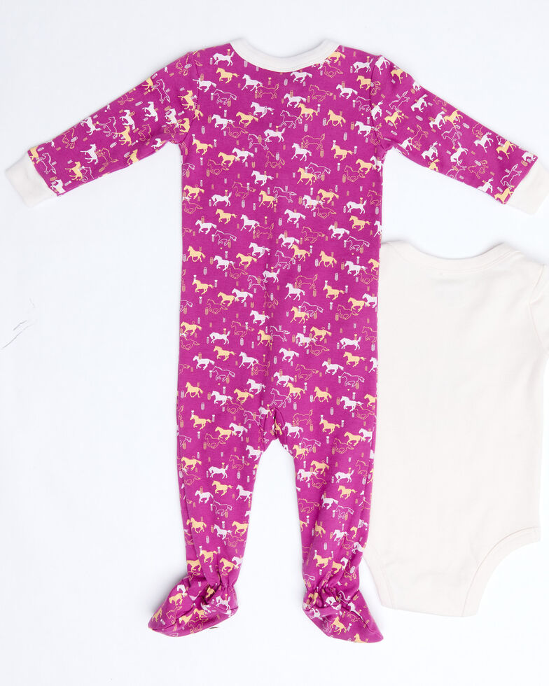 Shyanne Infant Girls' Pink Giddy Up Knit Onesie Set , Fuscia, hi-res