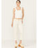 Image #1 - Mia and Moss Women's Antique Mid Rise Kick Flare Stretch Jeans, White, hi-res