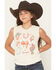 Image #2 - Wrangler Girls' Western Conversation Print Sleeveless Graphic Tee, Cream, hi-res