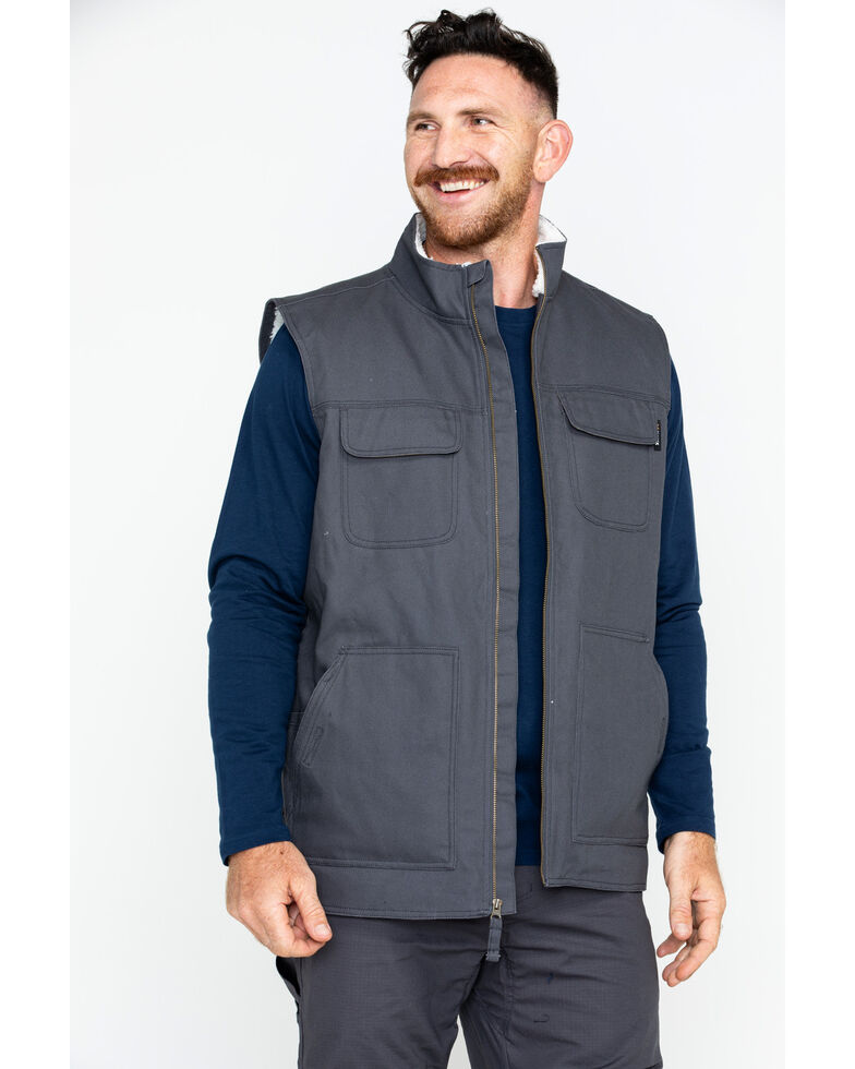 Hawx® Men's Canvas Work Vest, Charcoal, hi-res