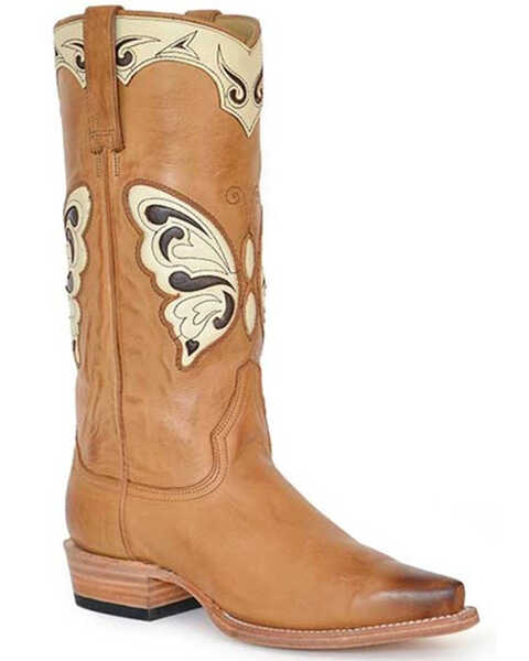 Image #1 - Stetson Women's Mariposa Western Boots - Snip Toe, Brown, hi-res