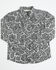 Image #1 - Cody James Toddler Boys' Botanical Paisley Print Long Sleeve Snap Western Shirt, Black, hi-res