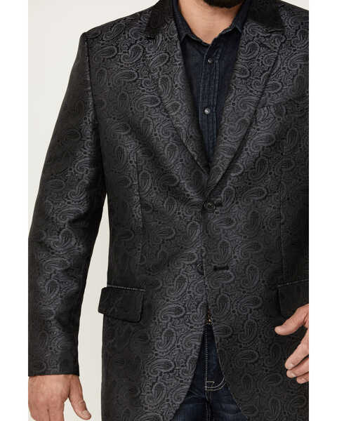 Image #3 - Rock & Roll Denim Men's Modern Fit Paisley Jacquard Sportscoat , Black, hi-res